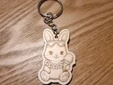 [Laser cut and engrave] Porte-clés petit lapin mignon et sa glace - kawaii – Collection Summer Little Pets