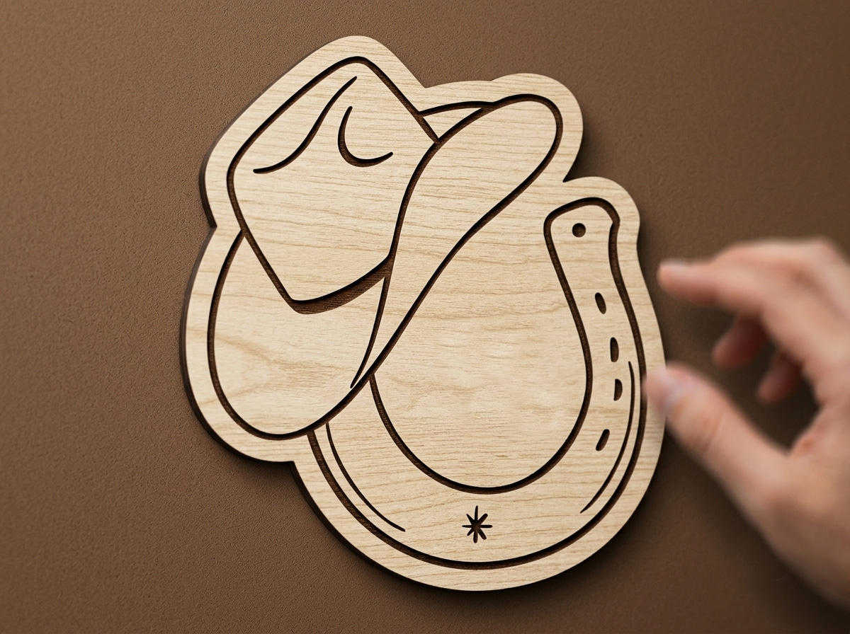 [Laser cut and engrave] Wall Decor - Cowboy Luck