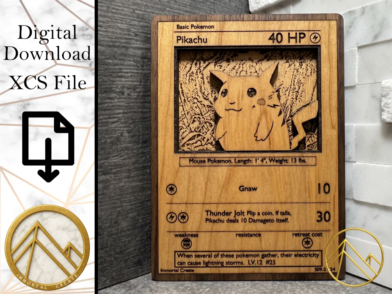 Pikachu (Wood Card)