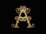 [Laser cut and engrave] Lettre A ornementale dorée sur fond texturé vert