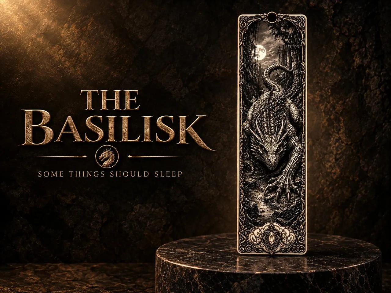 [Laser cut and engrave] The Basilisk Fantasy Dragon Bookmark