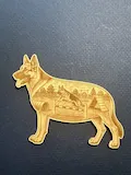 [Laser cut and engrave] German Shepherd silhouette with agility course scene