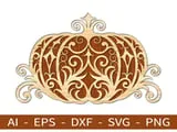 [Laser cut and engrave] Ornate Filigree Pumpkin Tabletop Sign