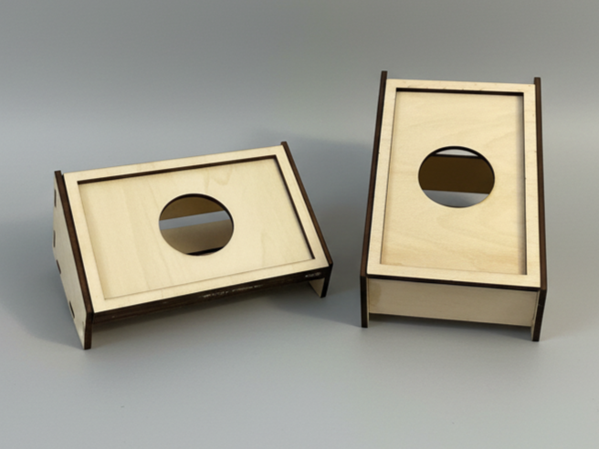 Wooden Angled Desktop display stand for business card