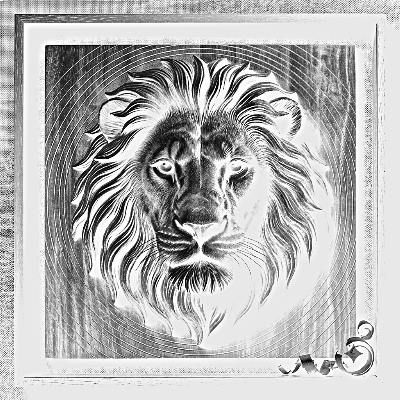 3D Illusion Lions Head Slate Coaster.xs