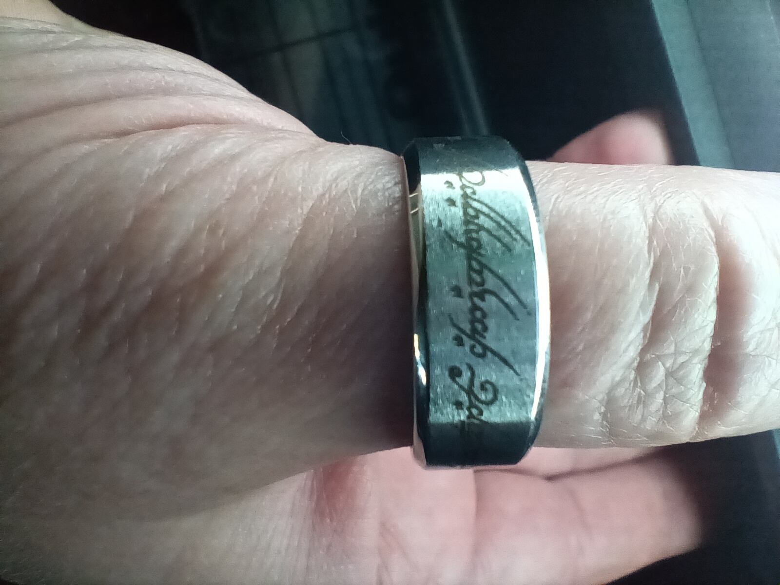 [Laser cut and engrave] One Ring replica with Elvish script inscription