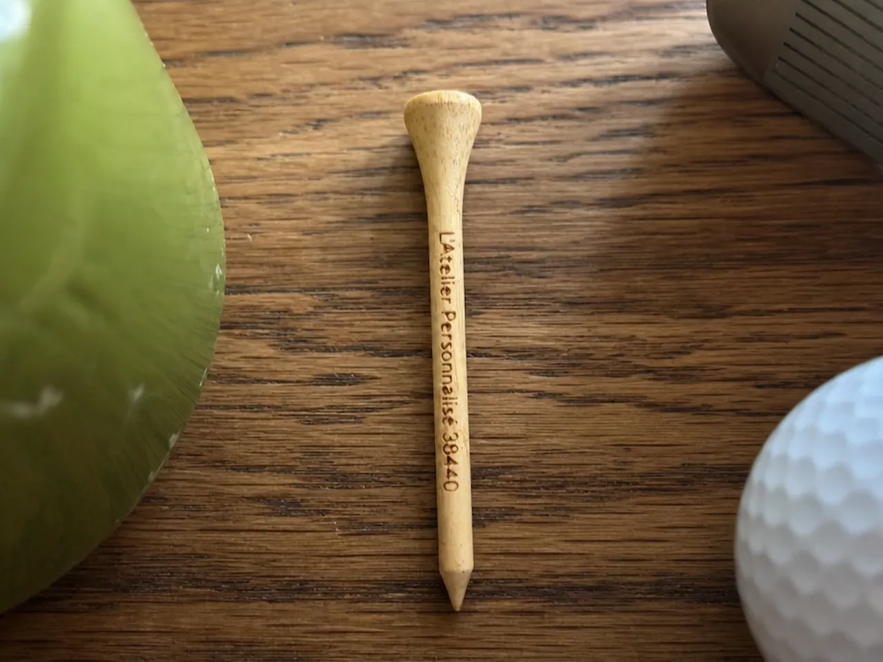 [Laser cut and engrave] Tee de golf en bois avec inscription L'Atelier Personnalisé 38440