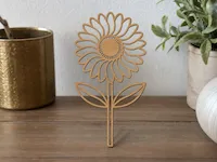 [Laser cut and engrave] Freestanding Wooden Sunflower Tabletop Decor