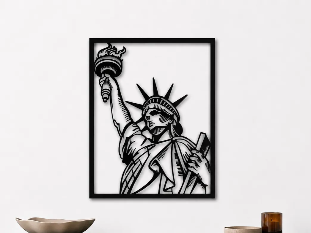 Statue of Liberty Wall Art SVG | New York Landmark Silhouette | Patriotic American Decor | Laser Cut SVG | Digital Download