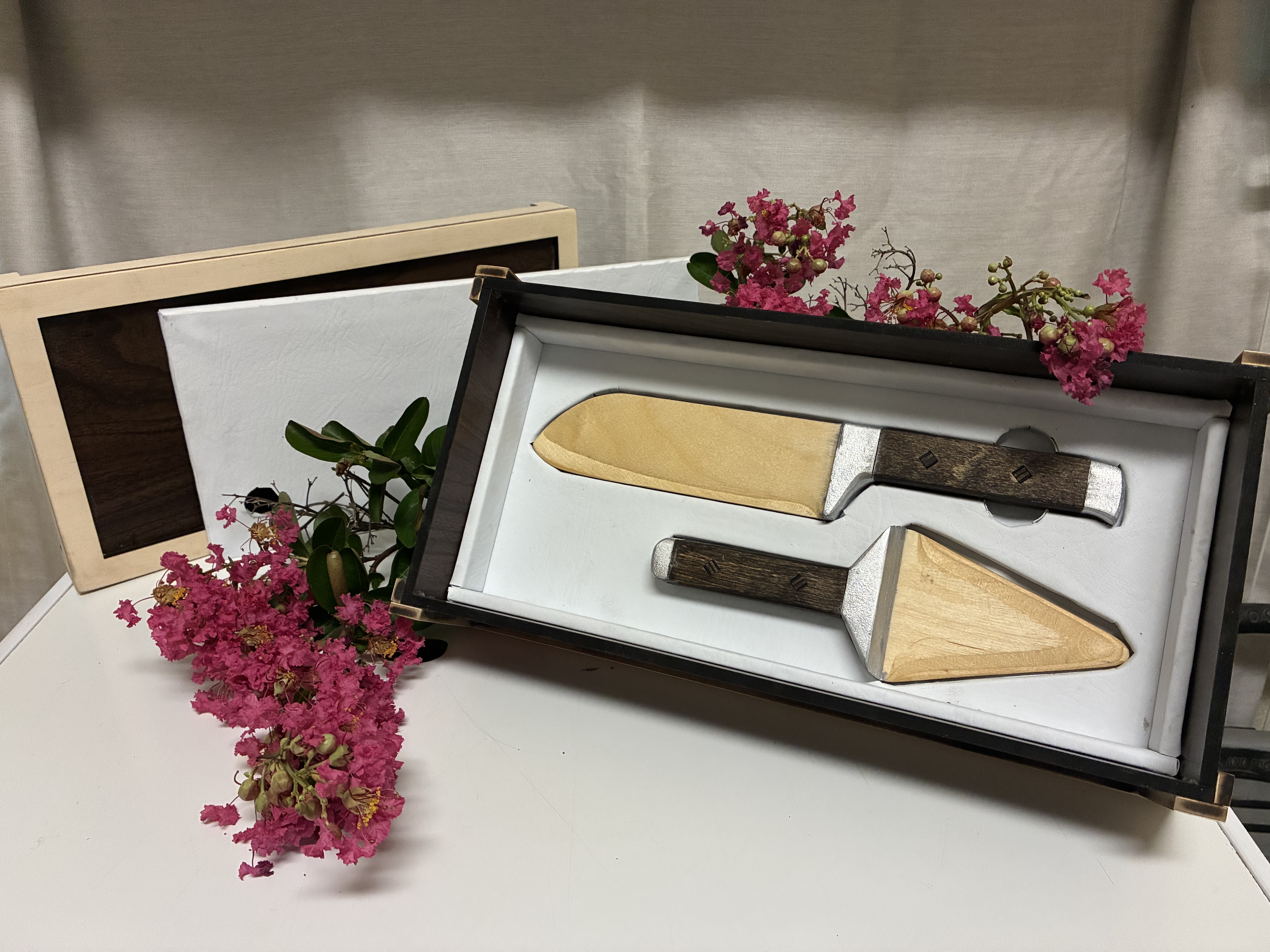 [Laser cut and engrave] Wedding Knife/Server with Keepsake Box
