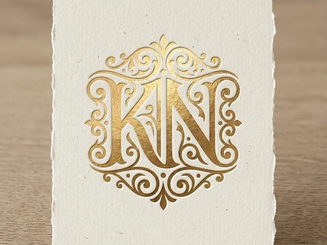 [Laser cut and engrave] KN Elegant Wedding Monogram – Refined K & N Interlocking Initials for Bridal Invitations, Acrylic Signs, Cake Toppers, Engraving & Laser Cut Décor