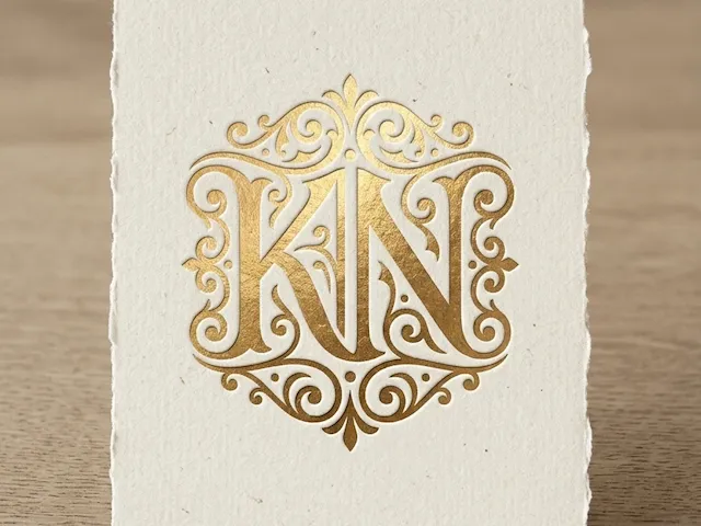KN Elegant Wedding Monogram – Refined K & N Interlocking Initials for Bridal Invitations, Acrylic Signs, Cake Toppers, Engraving & Laser Cut Décor