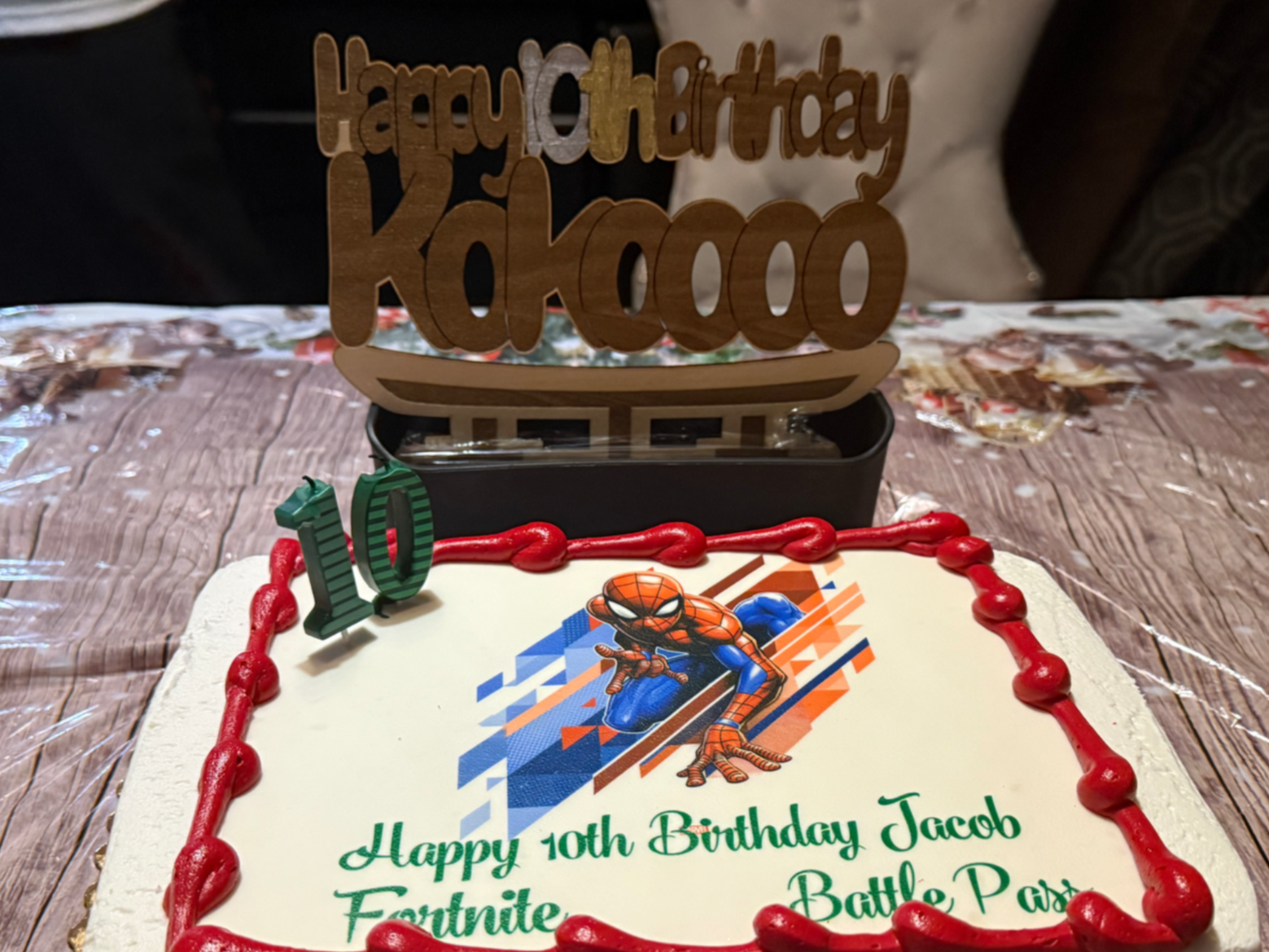 [Laser cut and engrave] Happy 10th Birthday Kokoooo Wooden Cake Topper