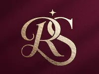 [Laser cut and engrave] Monogramme doré avec lettres R et S sur fond bleu texturé