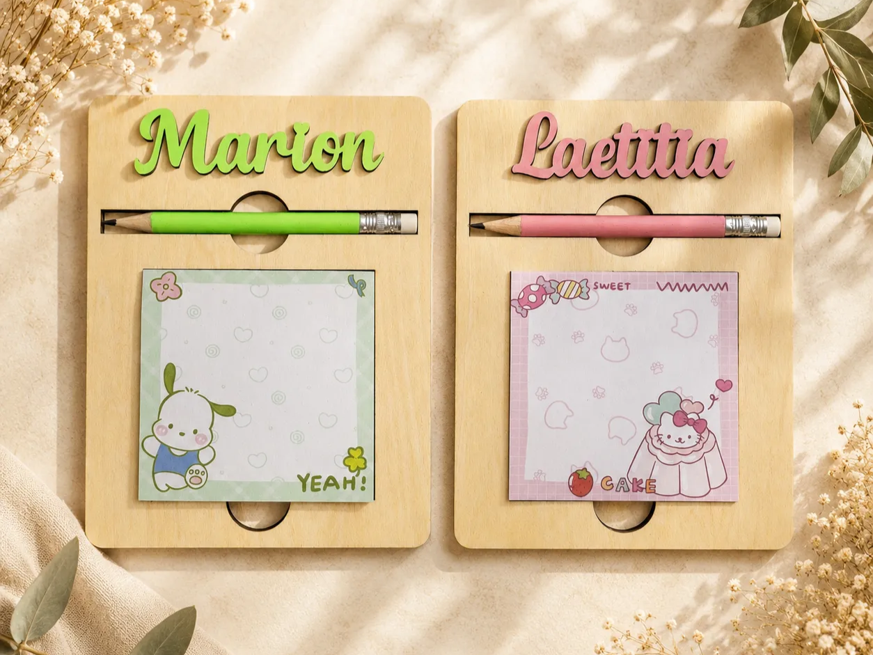 Support bloc-notes et crayon pour bureau