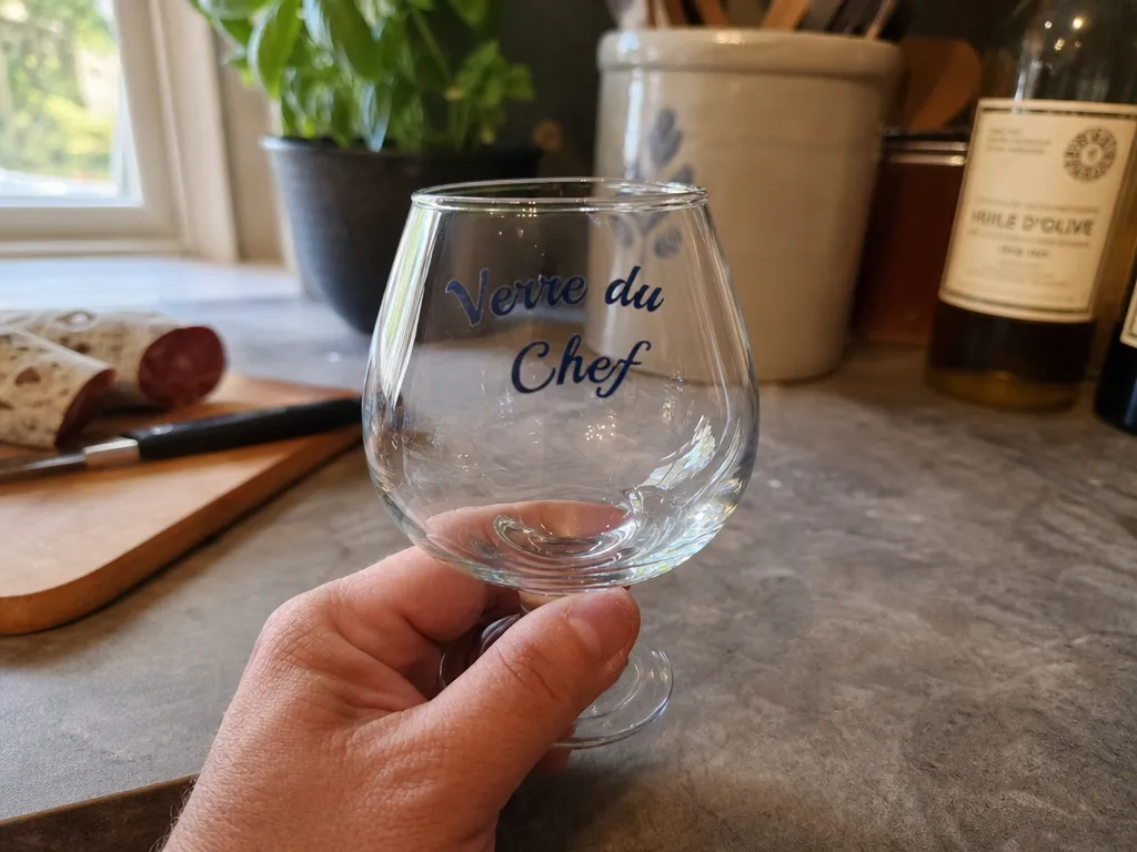 Verre à vin ballon avec inscription Verre du Chef