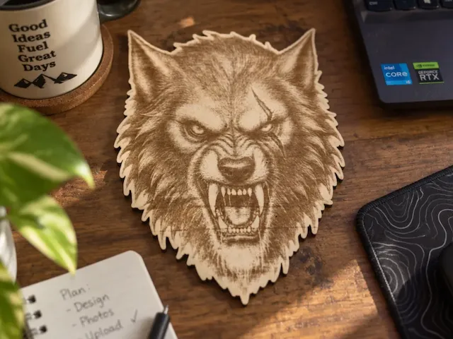Fierce Wolf Head Wall Art Plaque