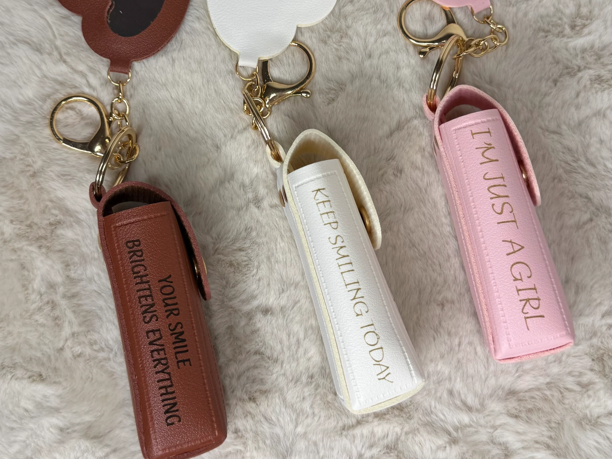 PU LEATHER LIPSTICK KEYCHAIN