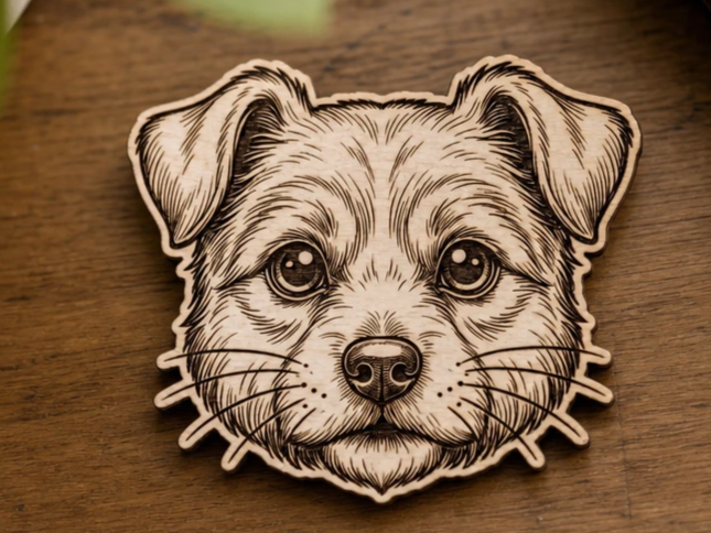 Dog Face Portrait Wooden Wall Art