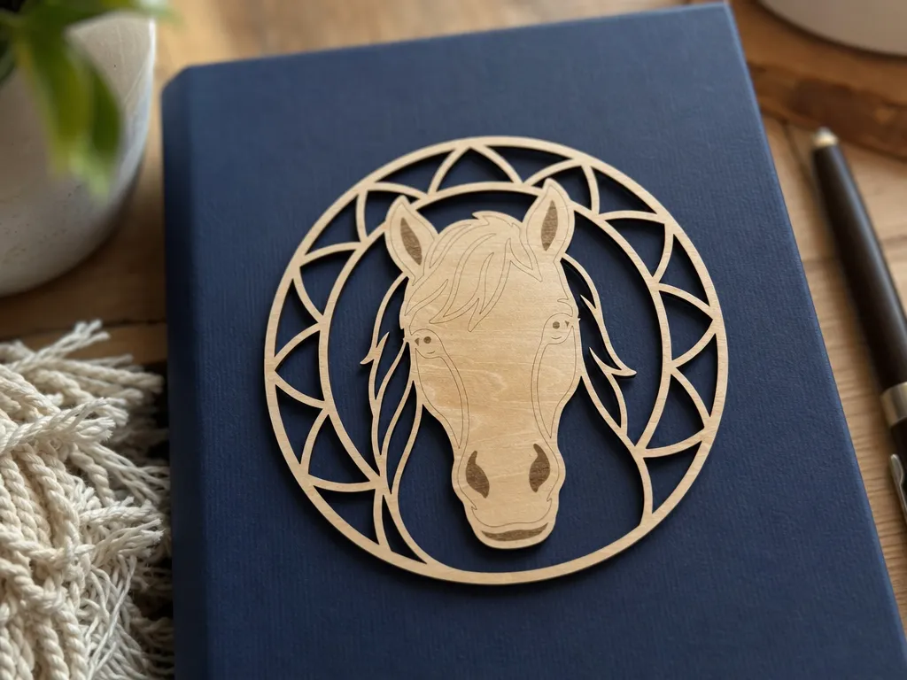 Circular Horse Head Wooden Wall Art Ornament