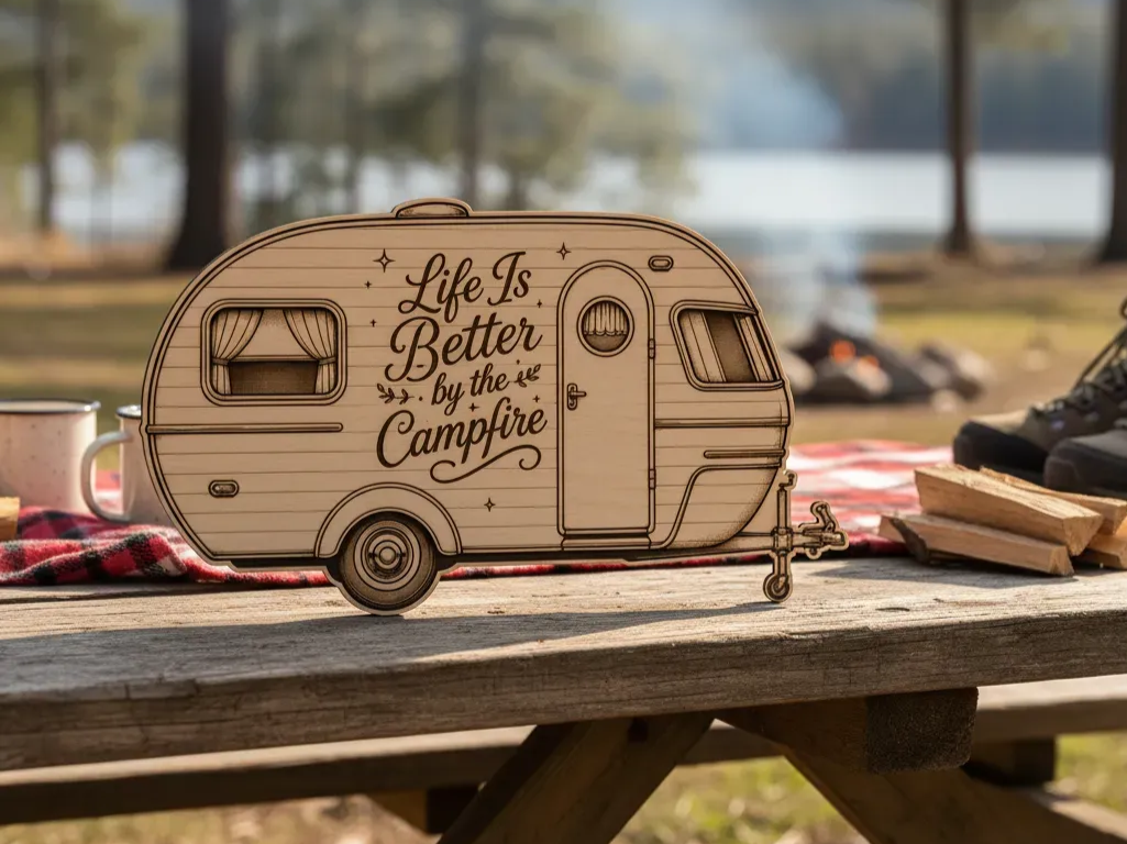 Life Is Better By The Campfire - Camper Trailer Wooden Sign