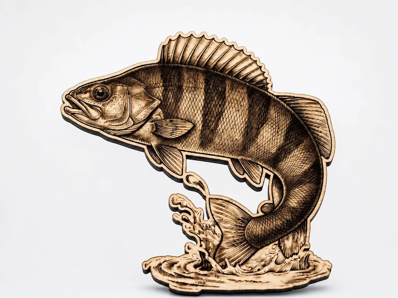 [Laser cut and engrave] Perch Fish Wall Art Sculpture