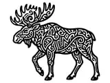 [Laser cut and engrave] Intricate Filigree Moose Wall Art Silhouette