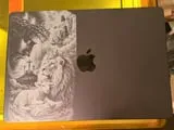 [Laser cut and engrave] Black and white religious wall art featuring Jesus, the lion, and the lamb