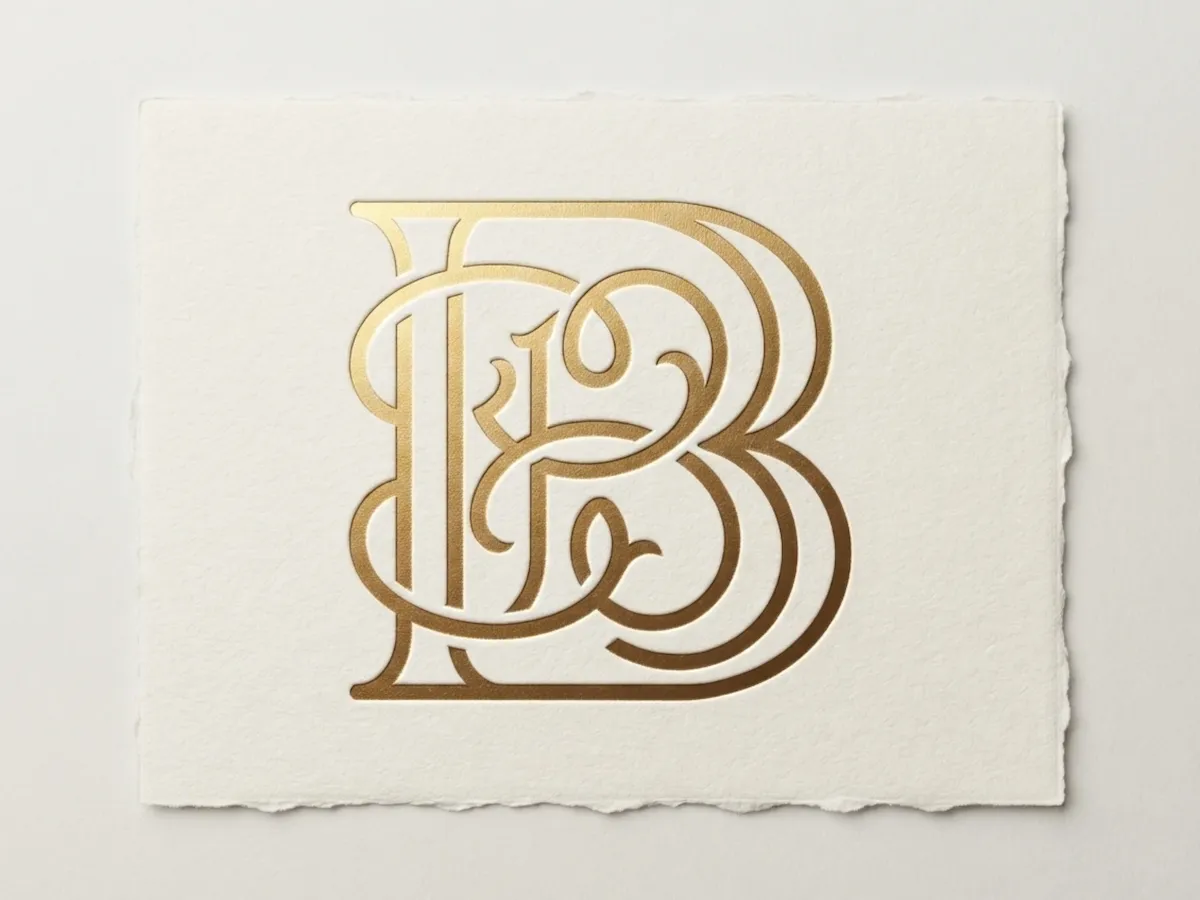 [Laser cut and engrave] Luxury BB Initials Monogram Logo