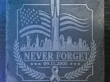 [Laser cut and engrave] Never Forget 9/11 Memorial Slate Coaster with New York City Skyline