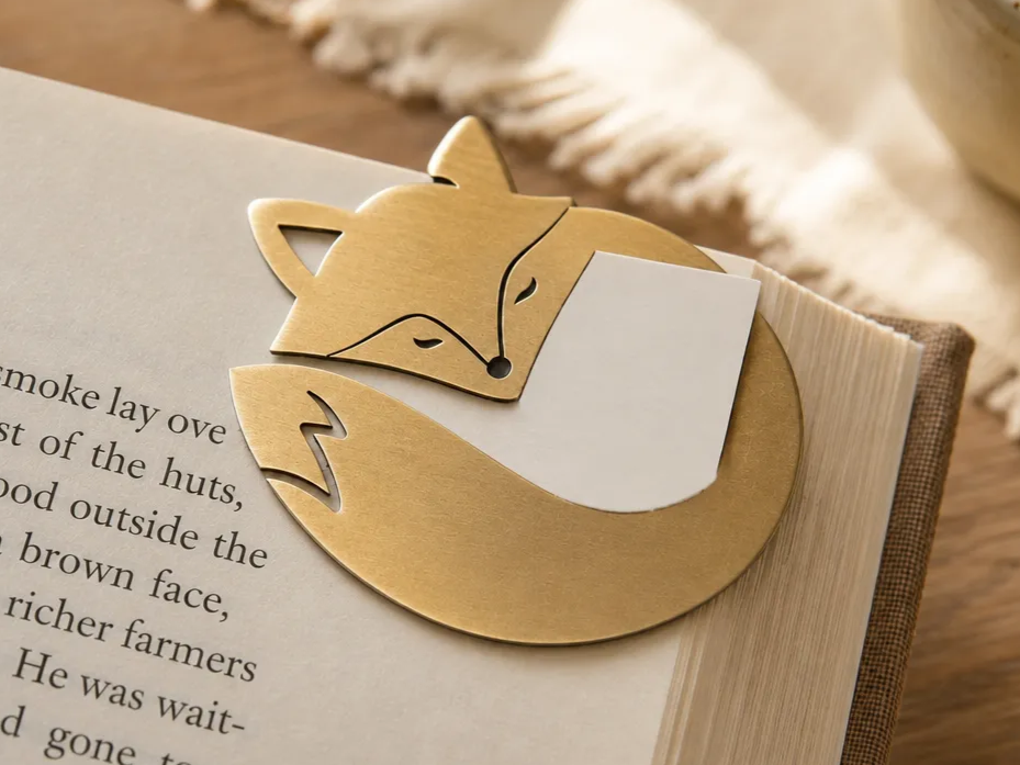 Sleeping Fox Wooden Page Marker Bookmark Laser Cut. Reading Accessories. Page Holder. Cute Design