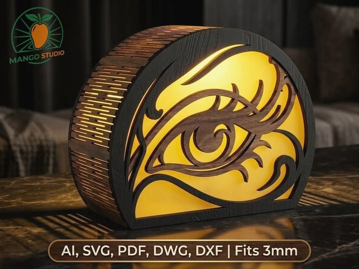 3D Mystical Eye Lantern SVG 3mm