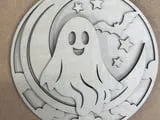 [Laser cut and engrave] Ornement mural rond avec fantôme lune étoiles et chauve-souris pour Halloween