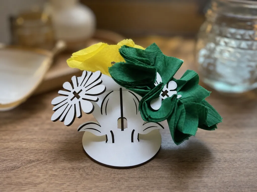Servilletero de mesa con diseño de flore