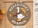 [Laser cut and engrave] 3D Fall Round Signs Bundle. Autumn Door Hanger Laser Cut Files. Farmhouse Wall Decor. Seasonal Wood Sign. Cozy. Welcome Home Decor SVG