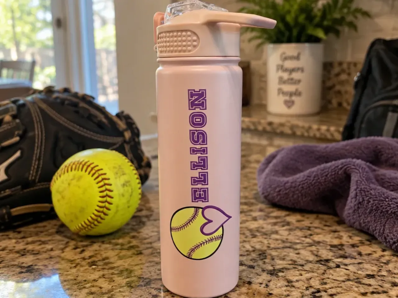 [UV printing] Personalized Softball Water Bottle with Name