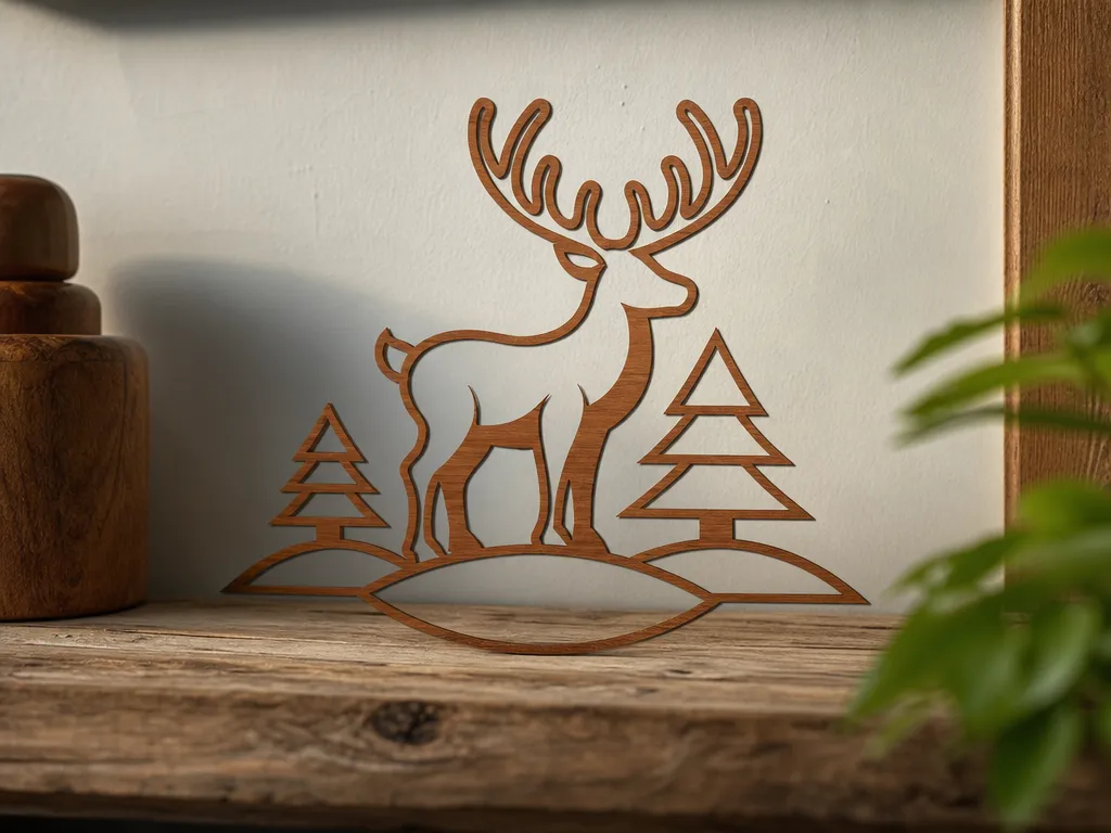 Reindeer Scene - Laser Cutting Design