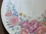 [Inkjet printing] Rundes Holzschild mit floralem Blumenkranz Motiv