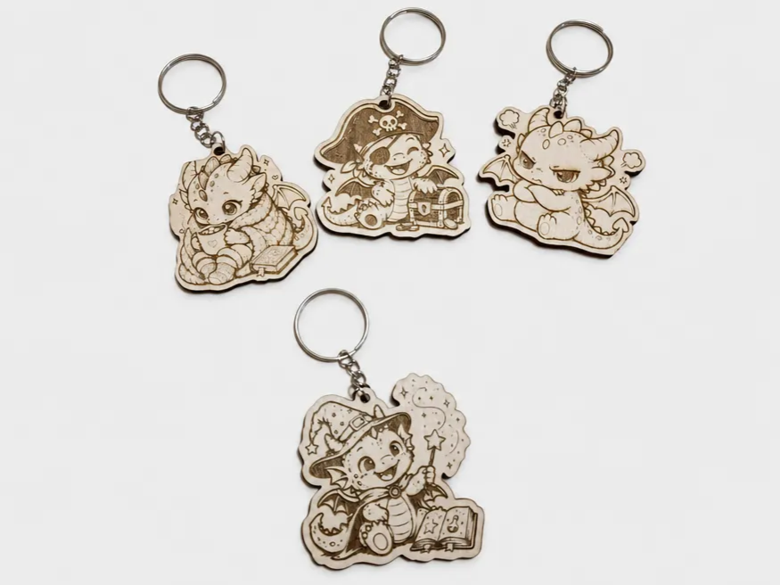 Kawaii Baby Dragon Keychain – Wizard Chibi Dragon Charm