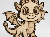 [Laser cut and engrave] Figurine Multicouche dragon bleu pour chambre d'enfant