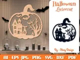 [Laser cut and engrave] Halloween Pumpkin Wall Decor Bundle SVG | 12 Laser Cut Pumpkin Designs | Wooden Halloween Wall Art