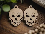 [Laser cut and engrave,Other] Wooden Skull Pendant Charms for Jewelry Making