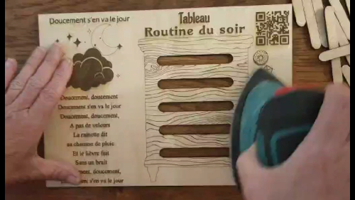 [Laser cut and engrave,Pen drawing] Tableau de routine du matin et soir pour enfant avec comptine et berceuse avec QR code éducative