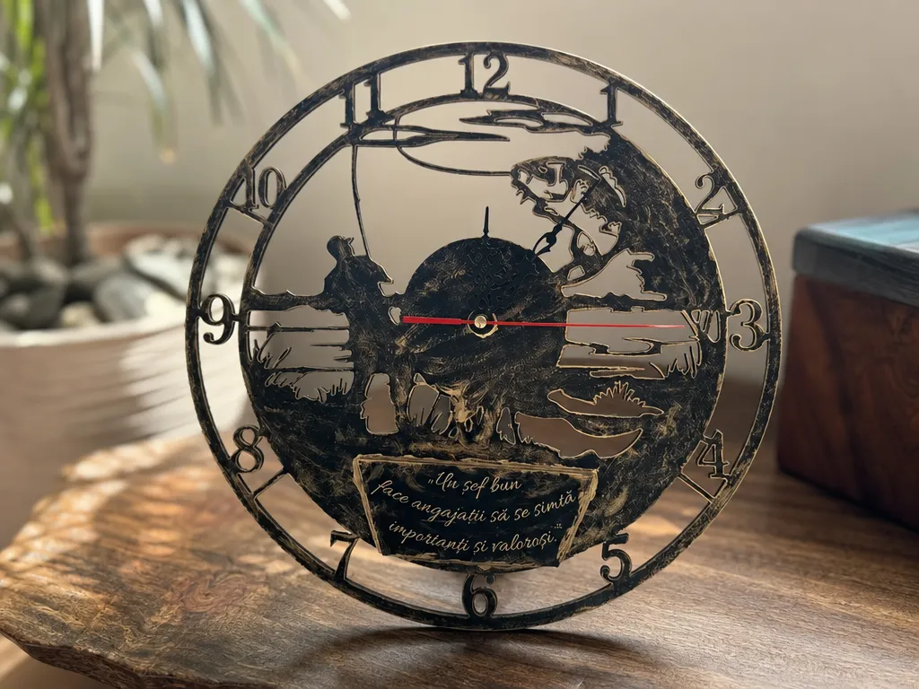 Fishing Themed Wall Clock with Inspirational Quote