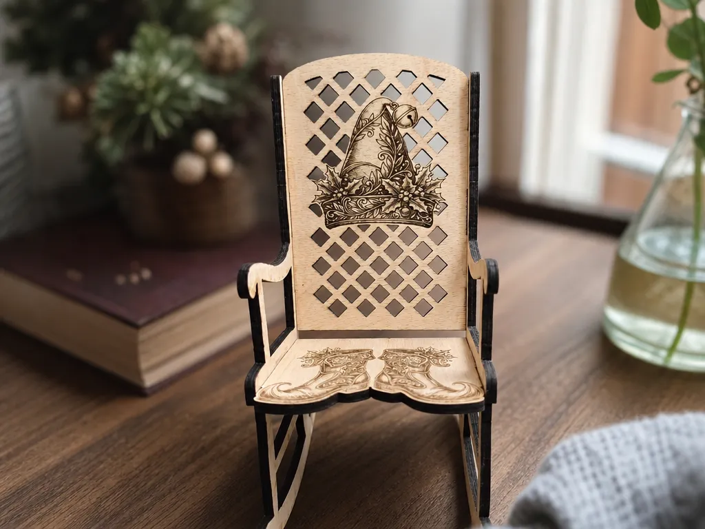 Chaise à Bascule en bois pour Lutin de Noël