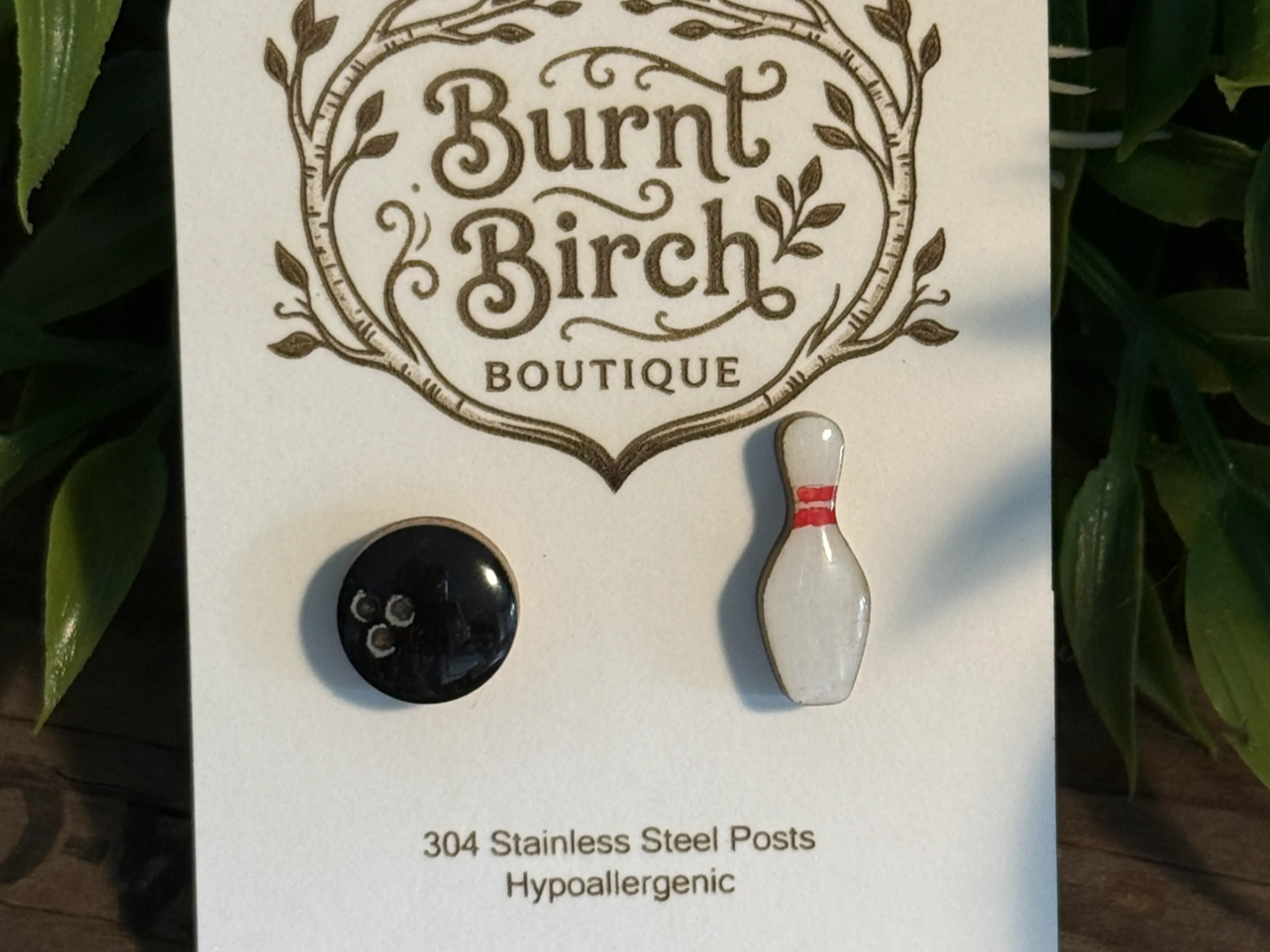 Bowling Ball and Pin Stud Earrings