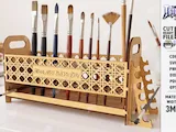 [Laser cut and engrave] Wooden Paintbrush Organizer and Storage Stand Collection Laser Cut Bundle. Paintbrush Holder. Desk Organizer