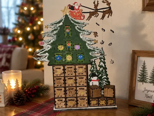 Calendrier de l'avent façon sapin de Noël