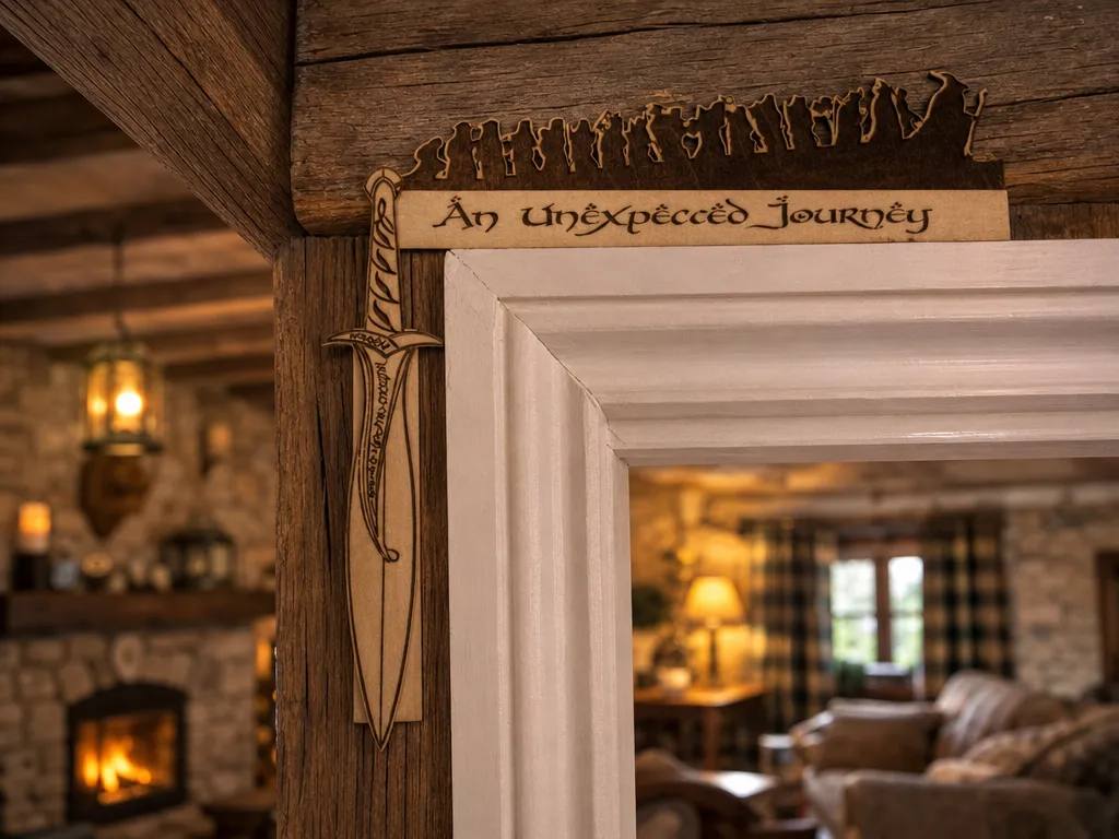 An Unexpected Journey Door Frame Sign with Sting Sword Motif