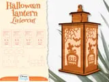 [Laser cut and engrave] Halloween Lantern Bundle SVG | 16 Laser Cut Lantern Designs | Wooden Candle Lantern Files